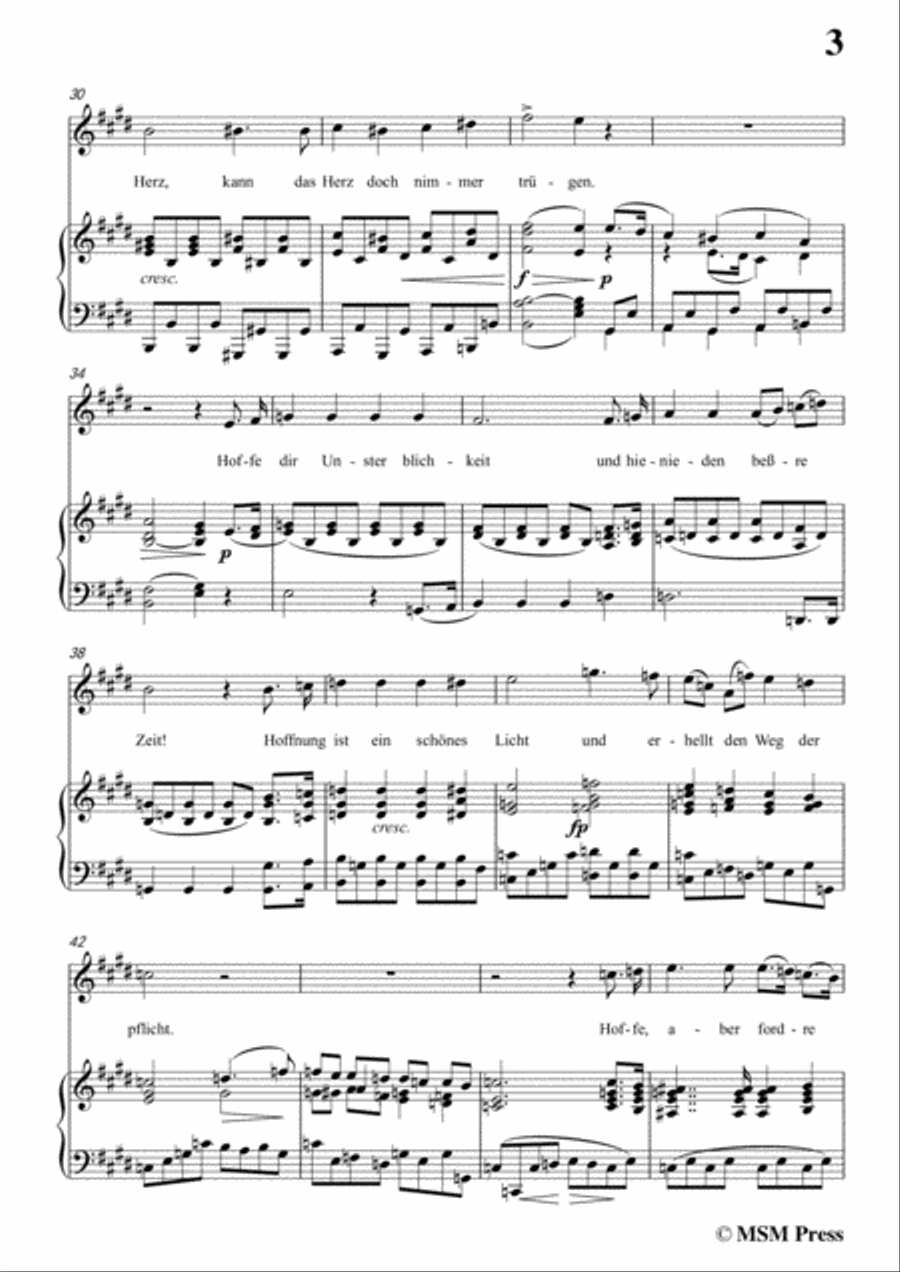Schubert-Glaube,Hoffnung und Liebe,Op.97,in E Major,for Voice&Piano Voice scores gallery preview page 5