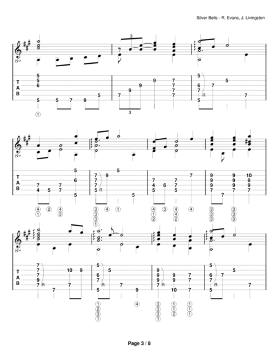 Silver Bells Guitar Solo scores gallery preview page 3