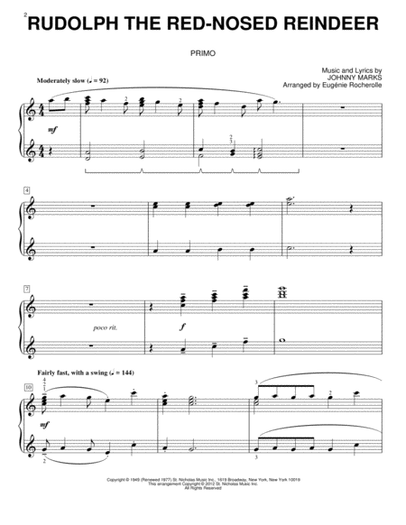 Rudolph The Red-Nosed Reindeer (arr. Eugenie Rocherolle)