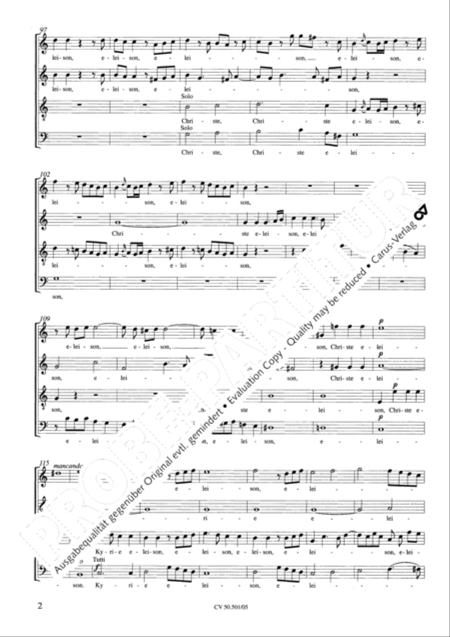 Mass in C Major 4-Part scores gallery preview page 3