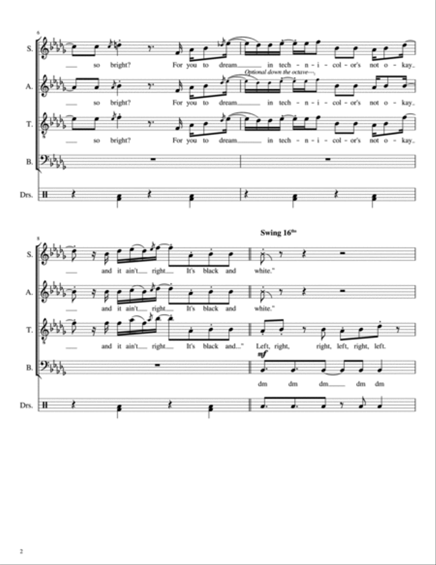 Black And White Black And White Divisi scores gallery preview page 2