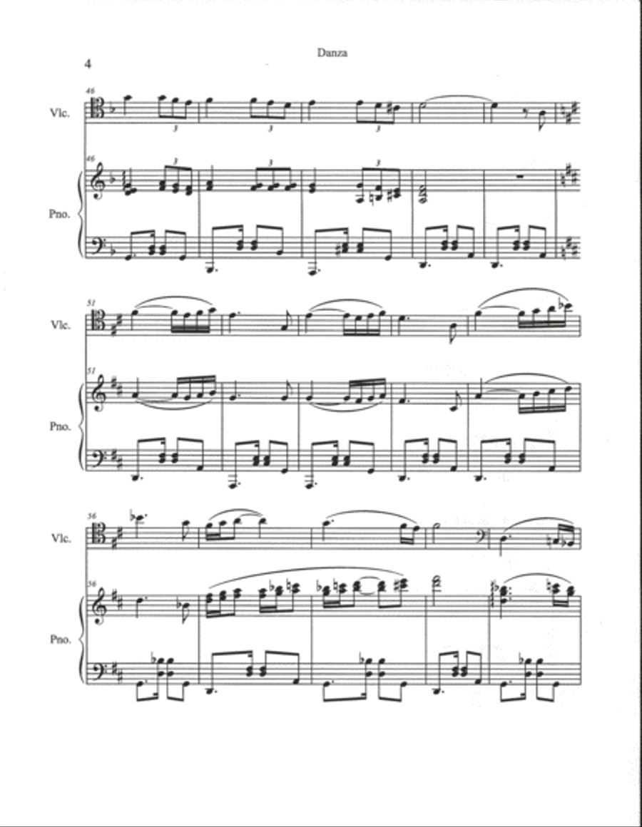 Danza para Cello y Piano String Duet scores gallery preview page 4