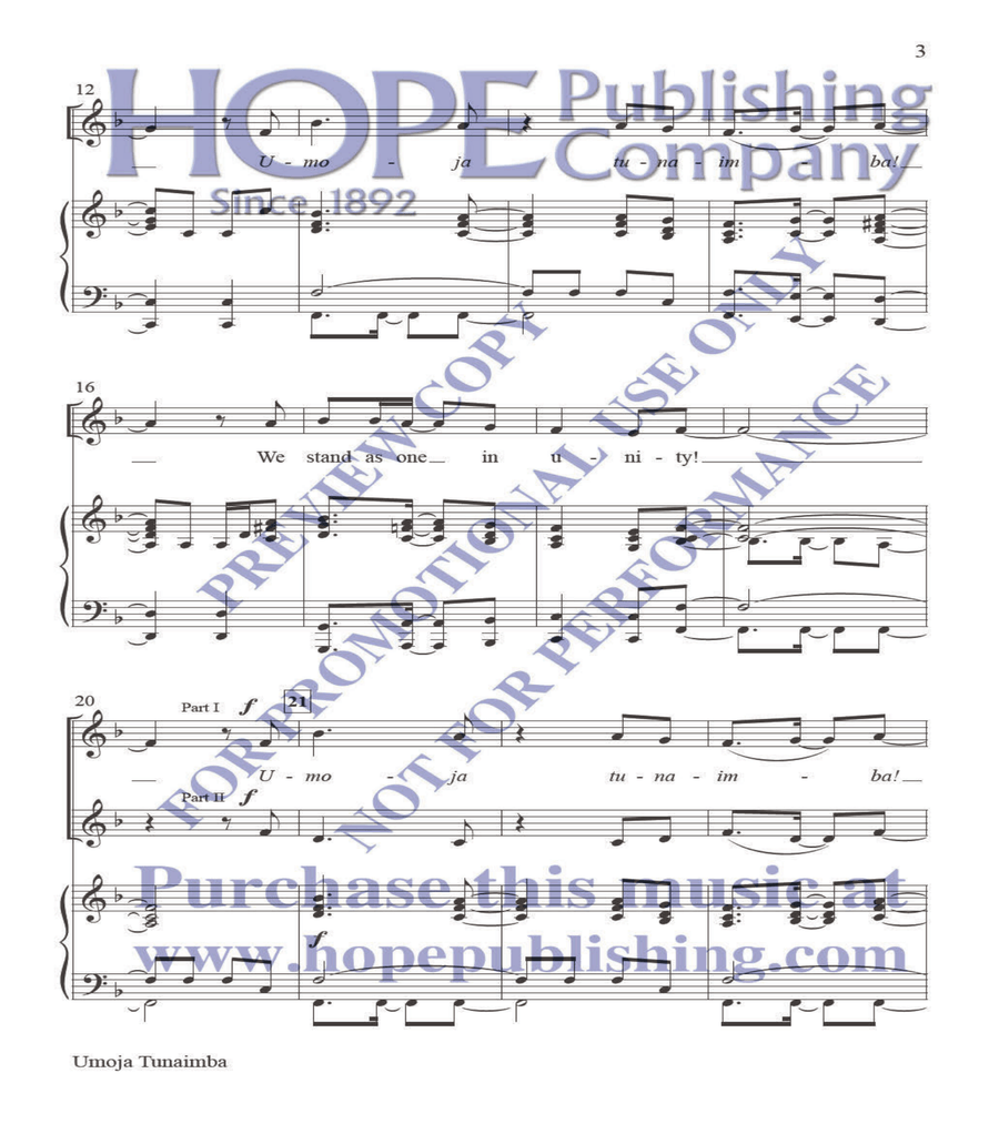 Umoja Tunaimba Choir scores gallery preview page 3