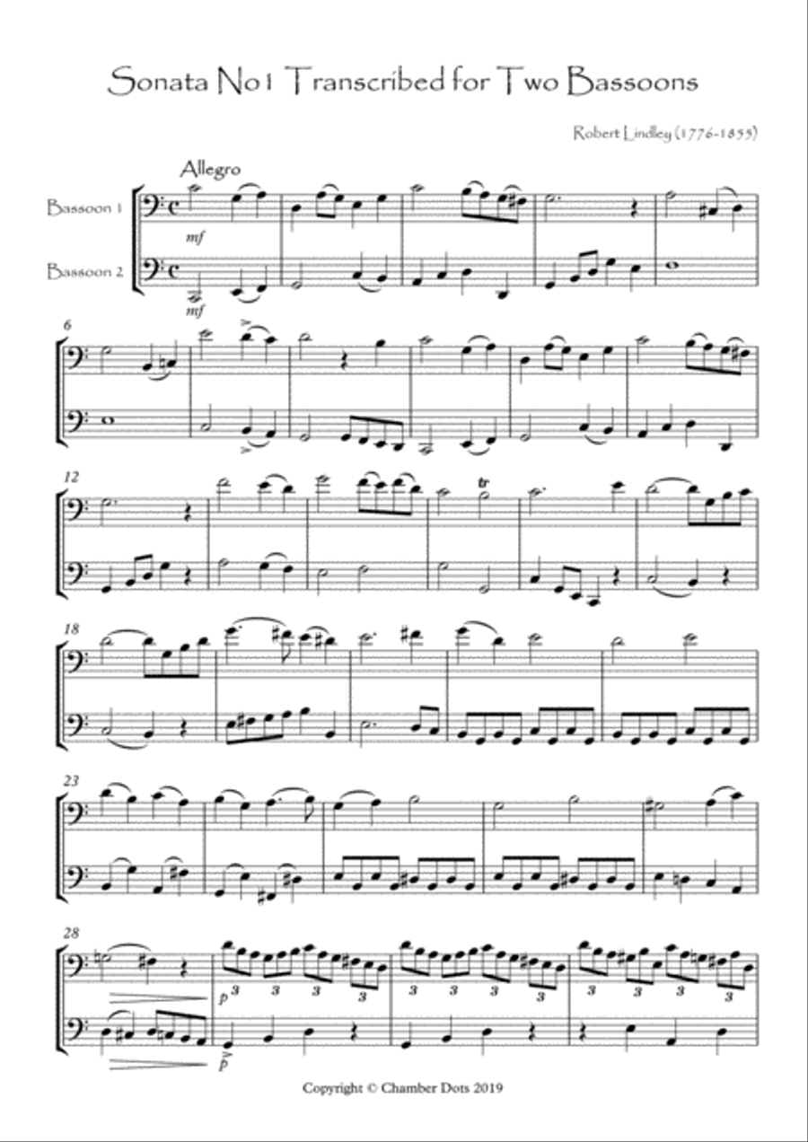 Sonata No1 Sonata No1 Woodwind Duet scores gallery preview page 2