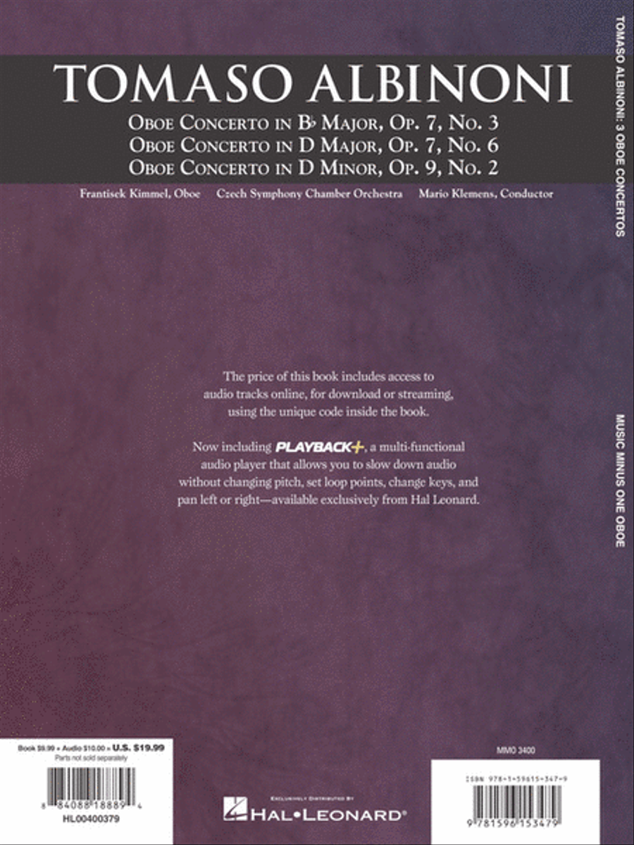 Albinoni – Oboe Concerti B-flat, Op. 7 No. 3; D Major, Op. 7, No. 6; D Minor, Op. 9, No. 2 Oboe Solo scores gallery preview page 10