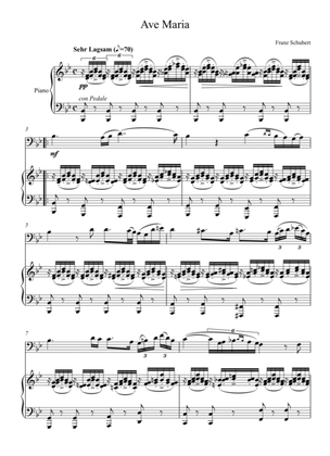 Book cover for Franz Schubert - Ave Maria (Violoncello Solo) - Bb key