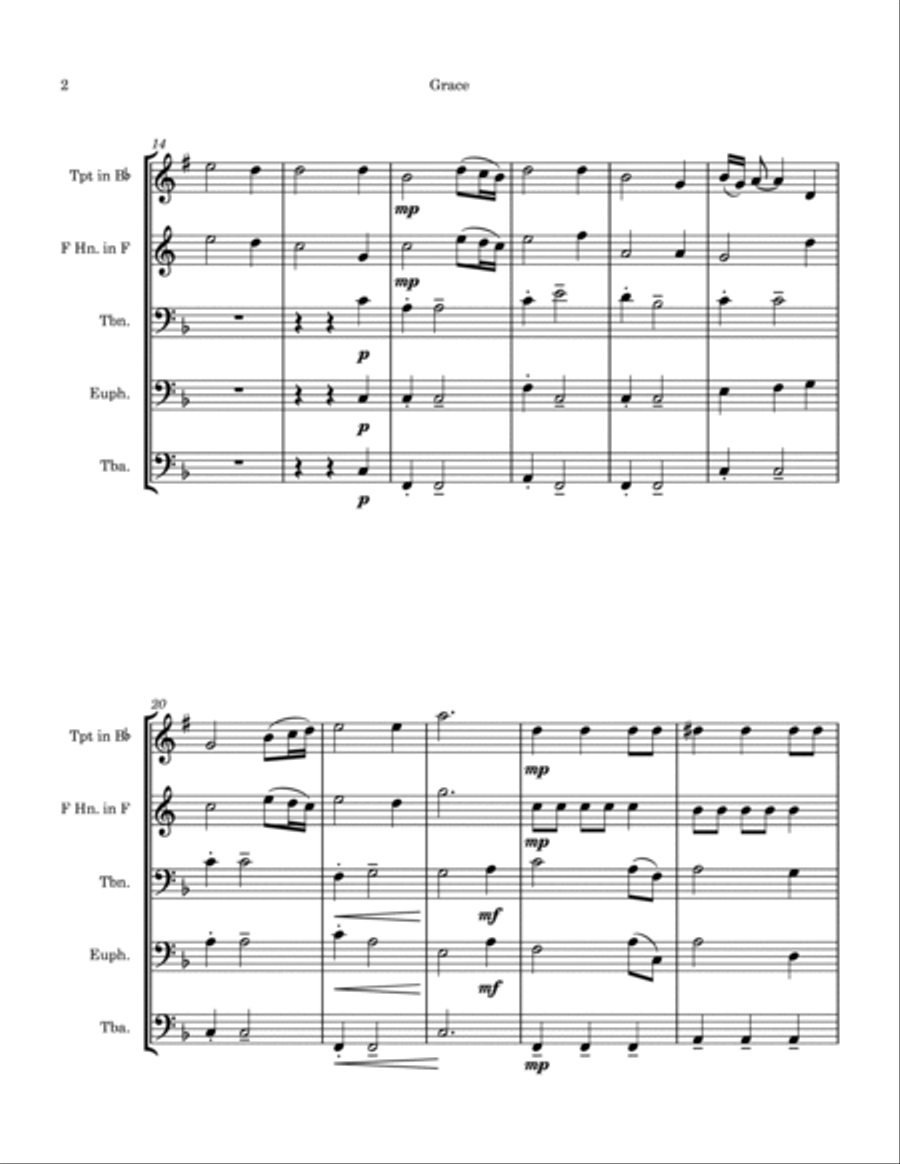 Grace Brass Ensemble scores gallery preview page 2