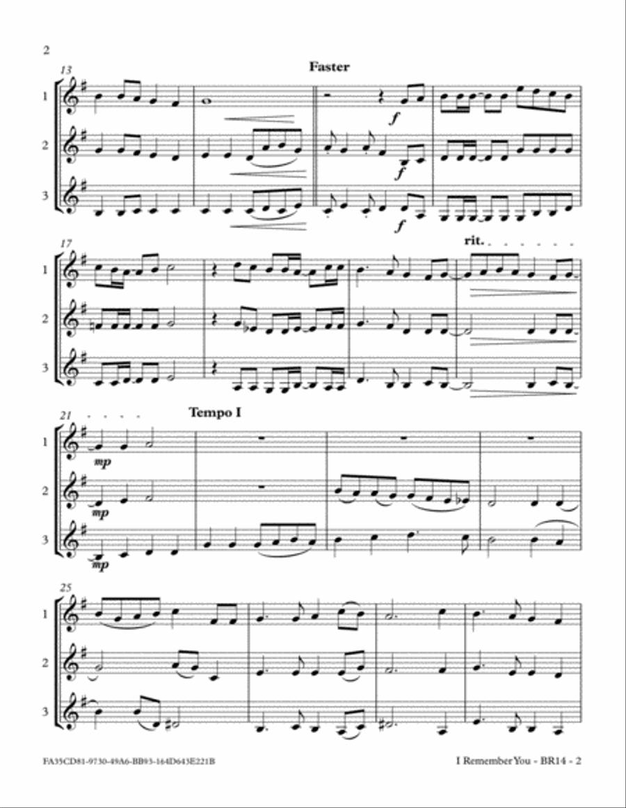 I Remember You Brass Ensemble scores gallery preview page 5