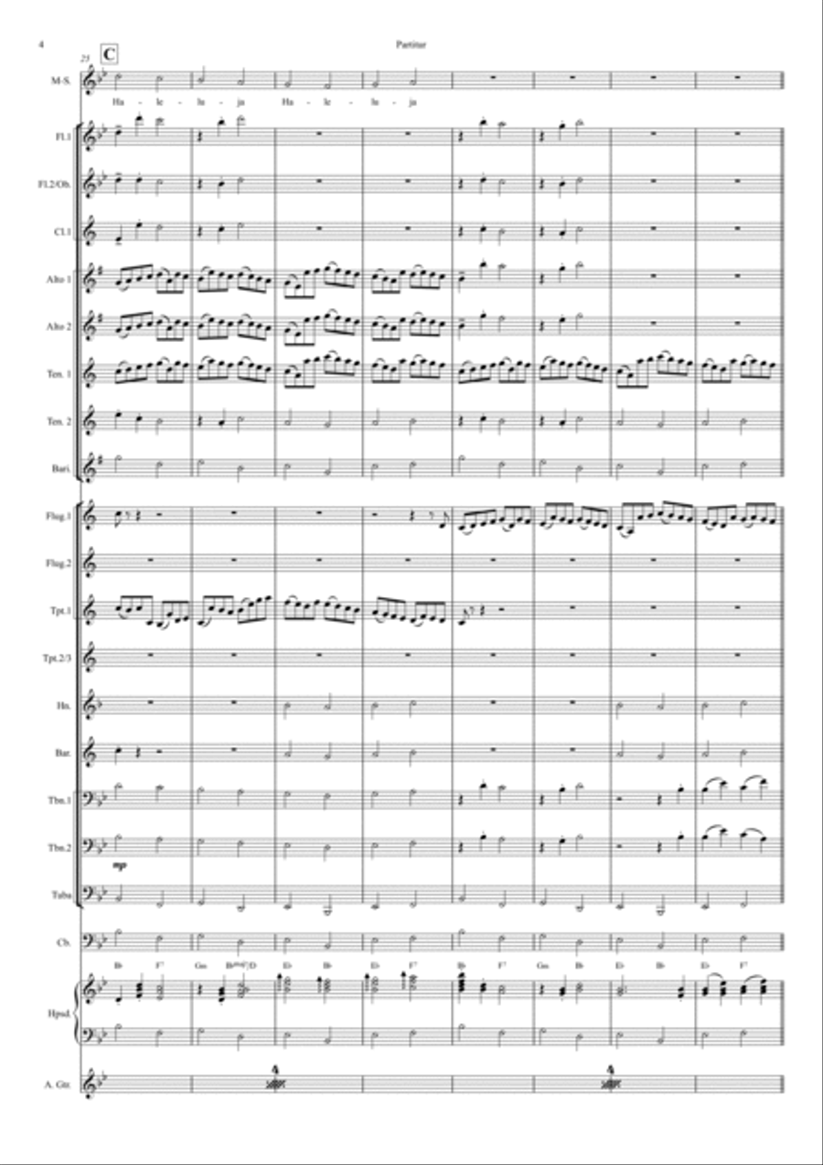 Canon in D (Bb) - Pachelbel - Voc. Opt - Concert Band Concert Band scores gallery preview page 4