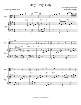 Holy, Holy, Holy--harp/viola duet