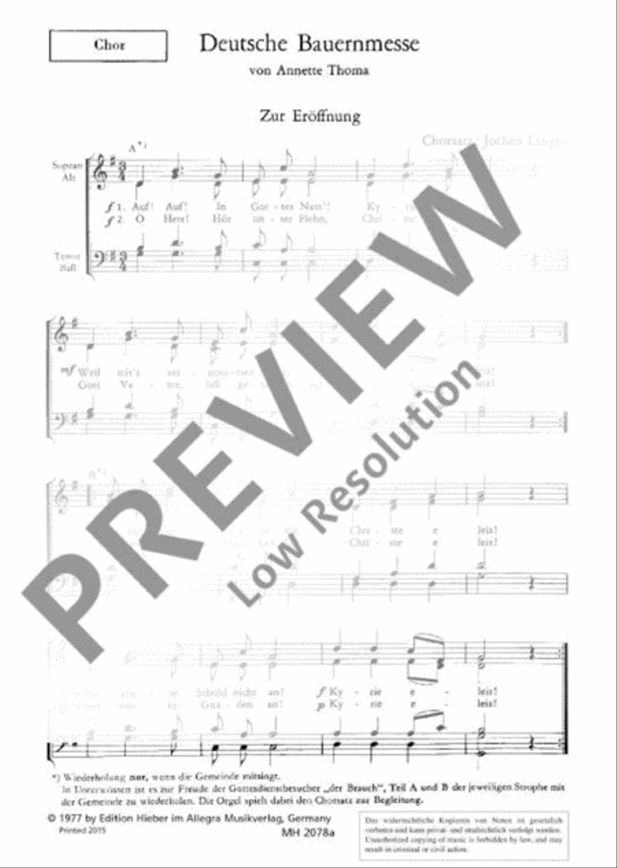 Deutsche Bauernmesse Deutsche Bauernmesse Mixed Choir scores gallery preview page 3