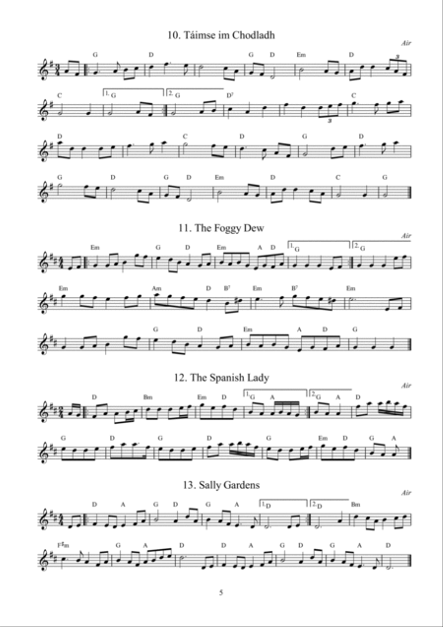 71 Traditional Irish Tunes with guitar chords Easy Guitar scores gallery preview page 5