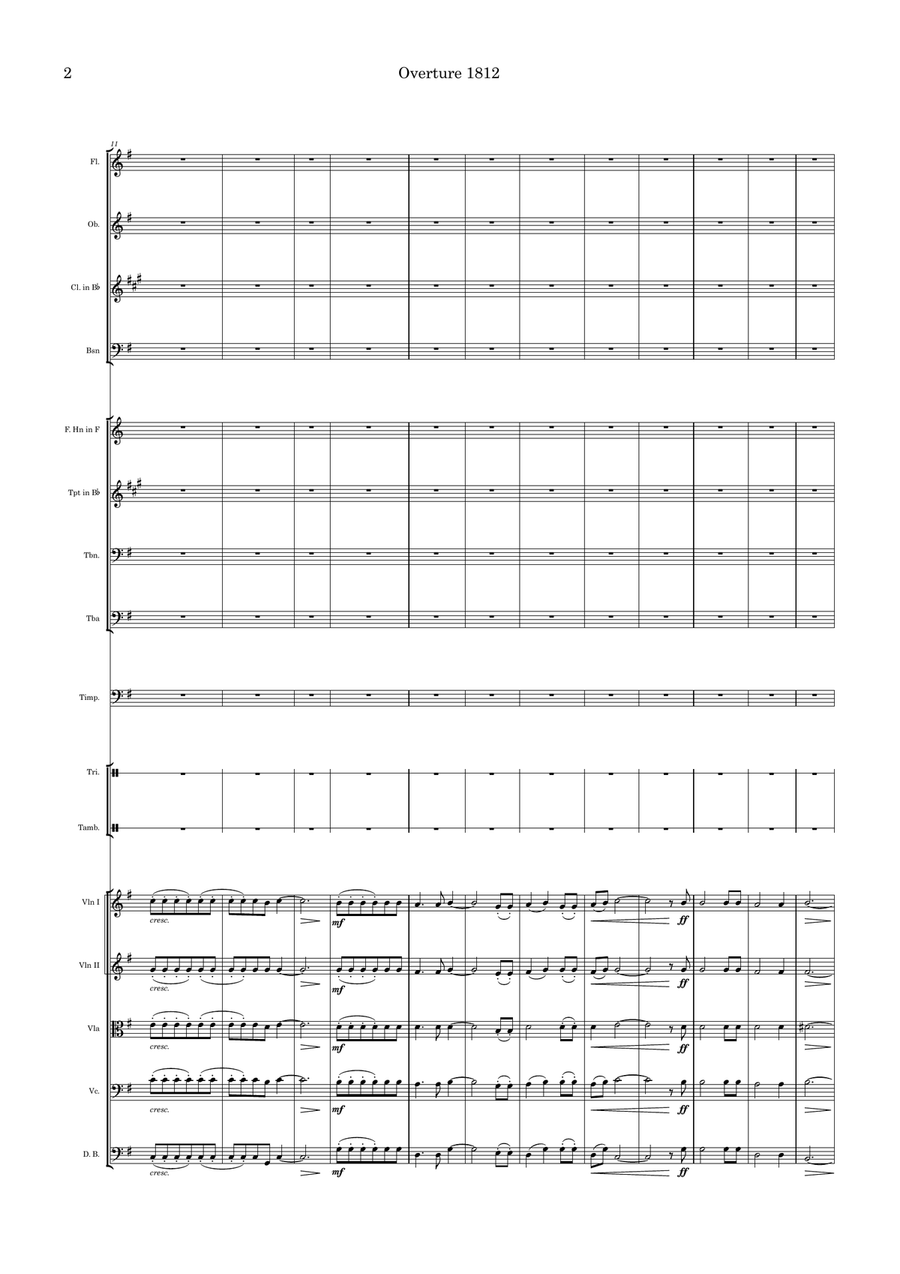 Overture 1812 - easy version Full Orchestra scores gallery preview page 5