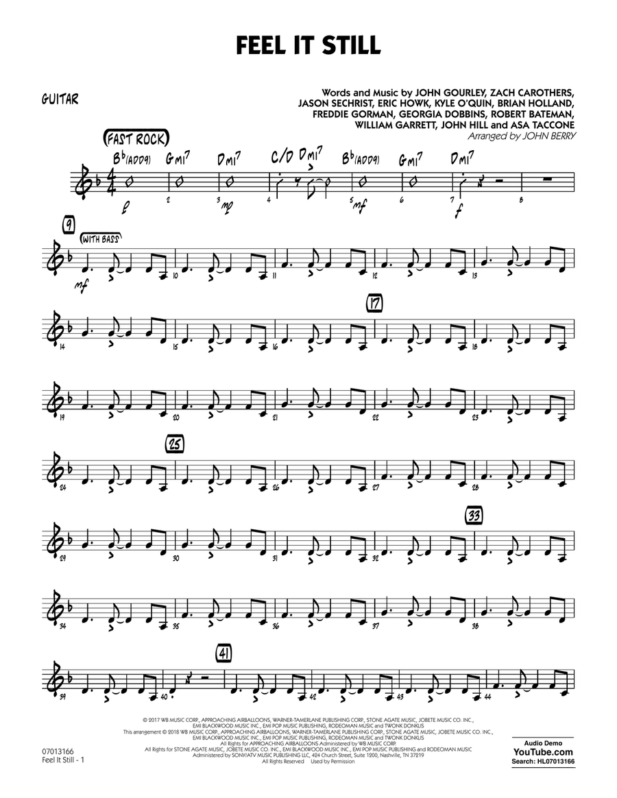 Feel It Still - Guitar Jazz Ensemble scores gallery preview page 1