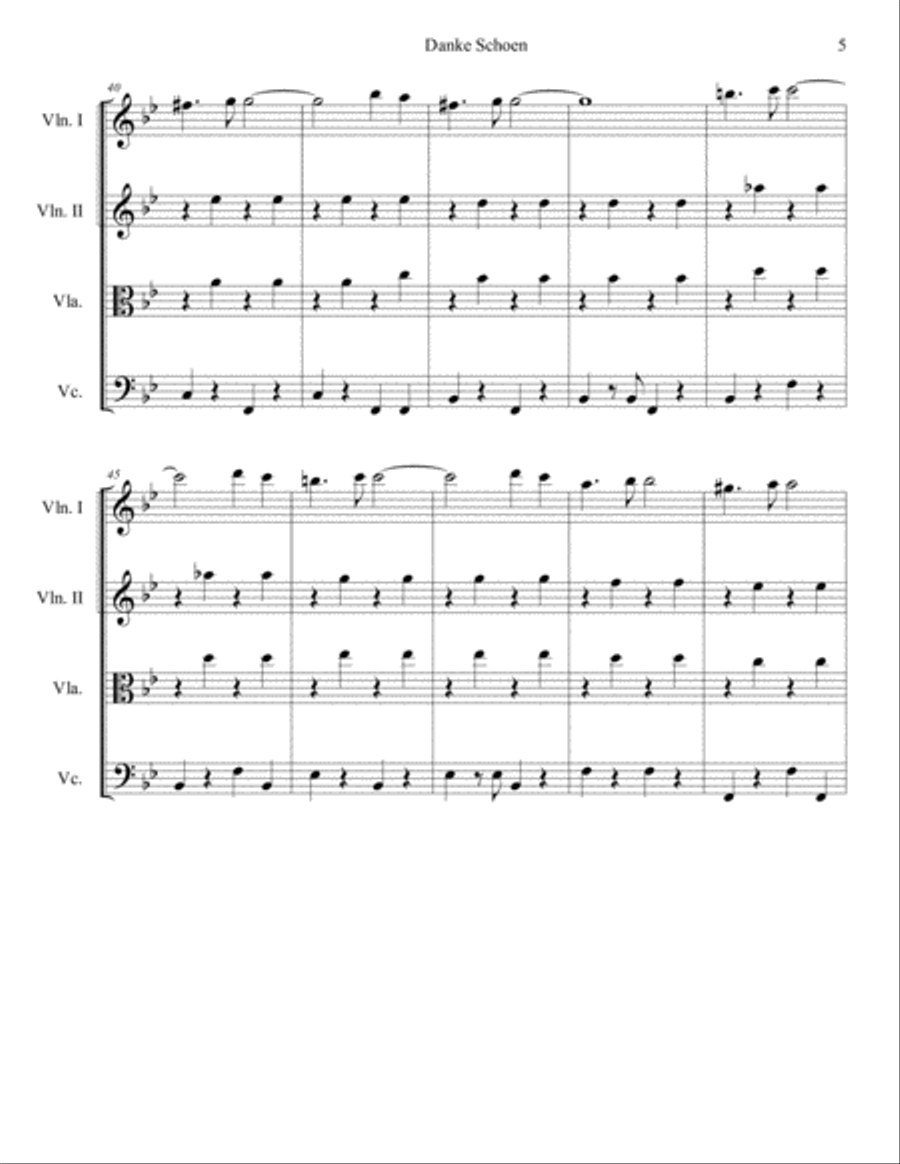 Danke Schoen String Quartet scores gallery preview page 5