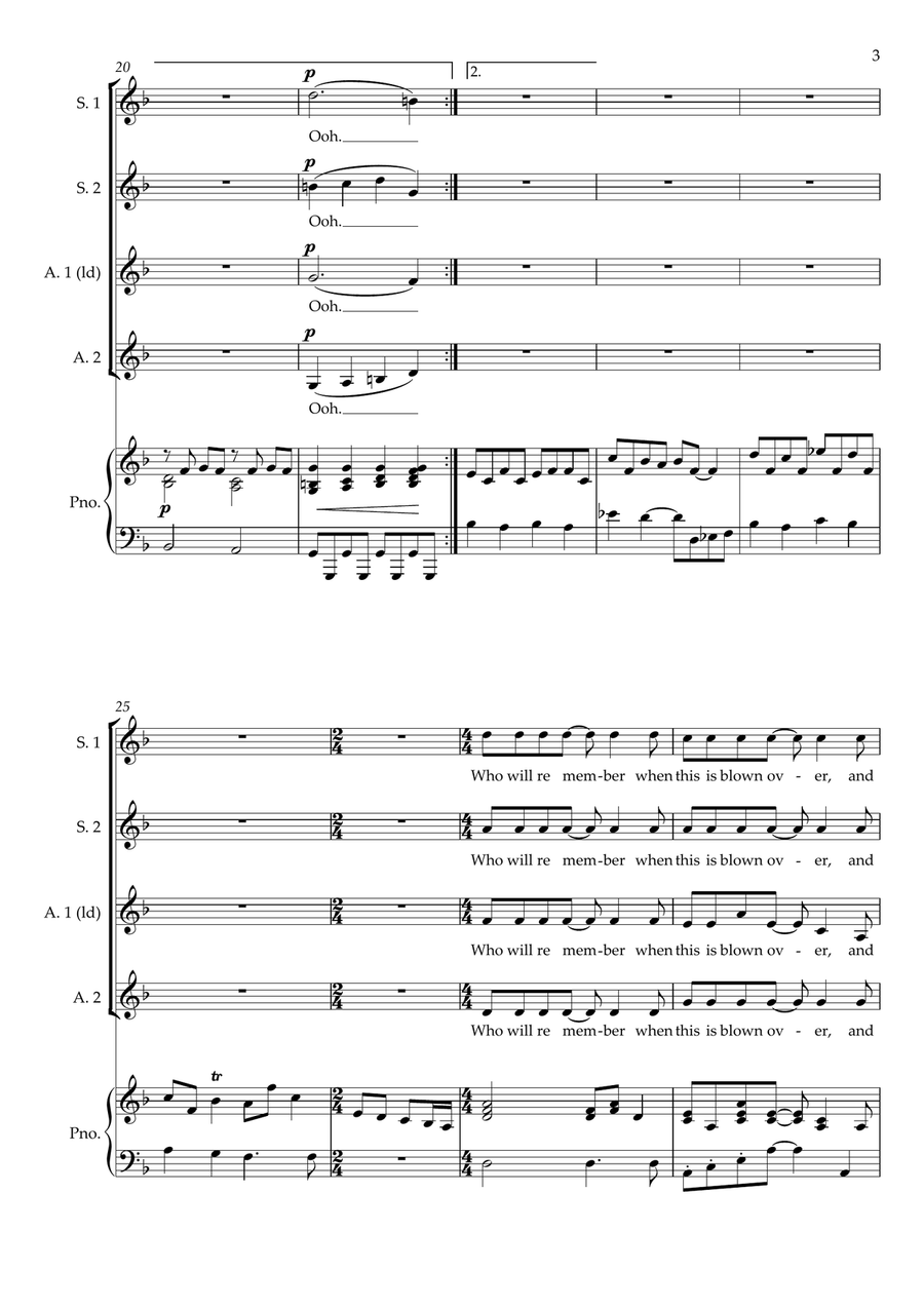 Love Of My Life Love Of My Life SSAA scores gallery preview page 3