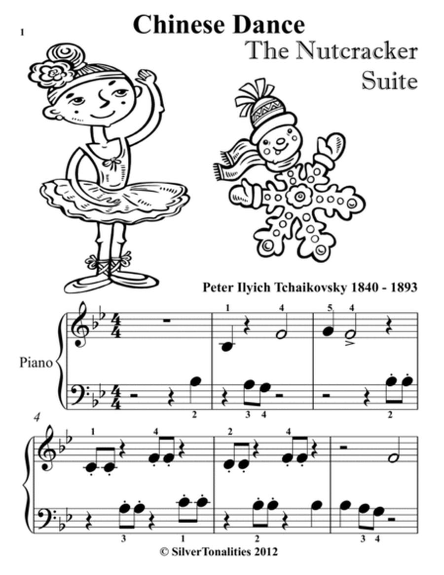 Chinese Dance the Nutcracker Suite Beginner Piano Standard Notation Sheet Music
