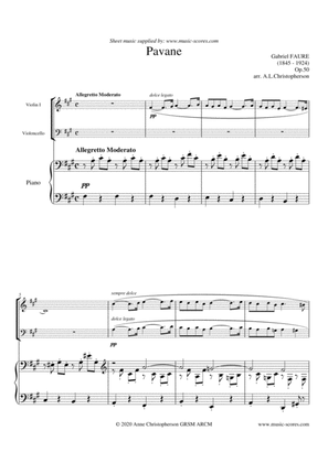 Op.50 Pavane - Violin, Cello and Piano