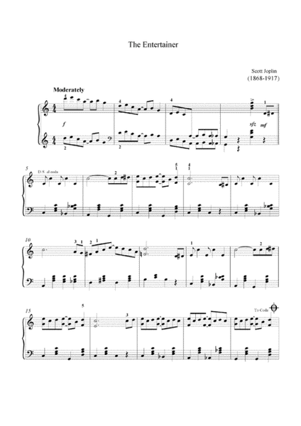The Entertainer (Easy piano arrangement) image number null