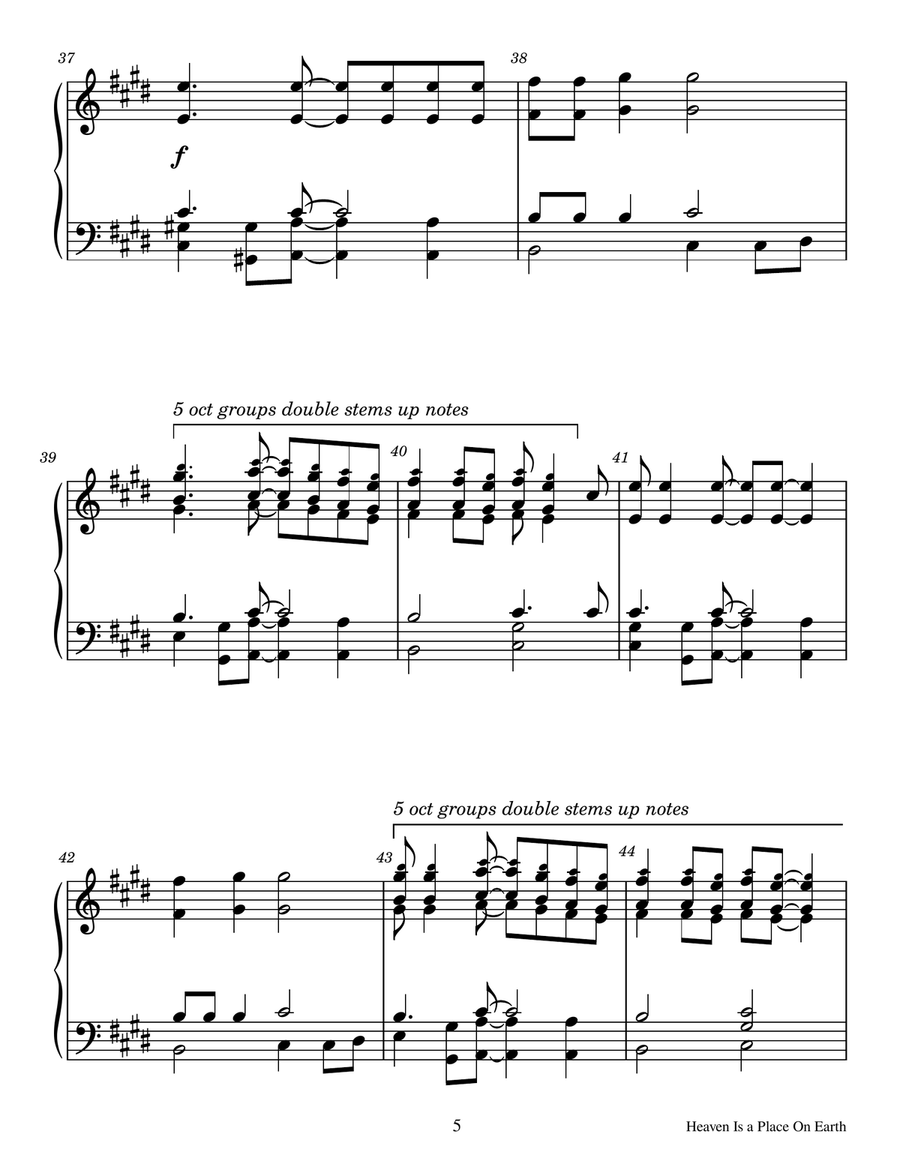 Heaven Is A Place On Earth Handbell Choir scores gallery preview page 5