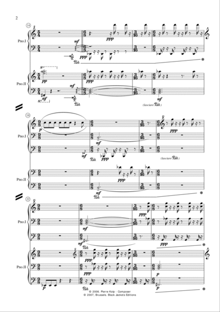 The Bollin' Stones (for two pianos) 2 Pianos, 4-Hands scores gallery preview page 2