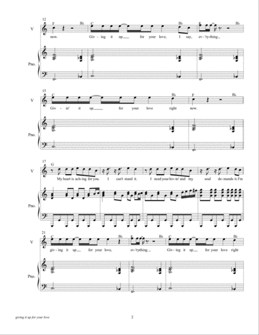 Givin' It Up For Your Love Voice scores gallery preview page 3