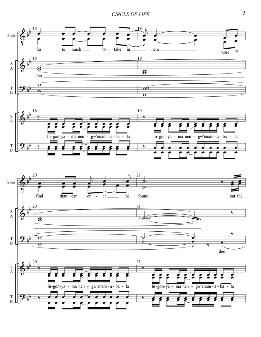 Circle Of Life Divisi scores gallery preview page 6