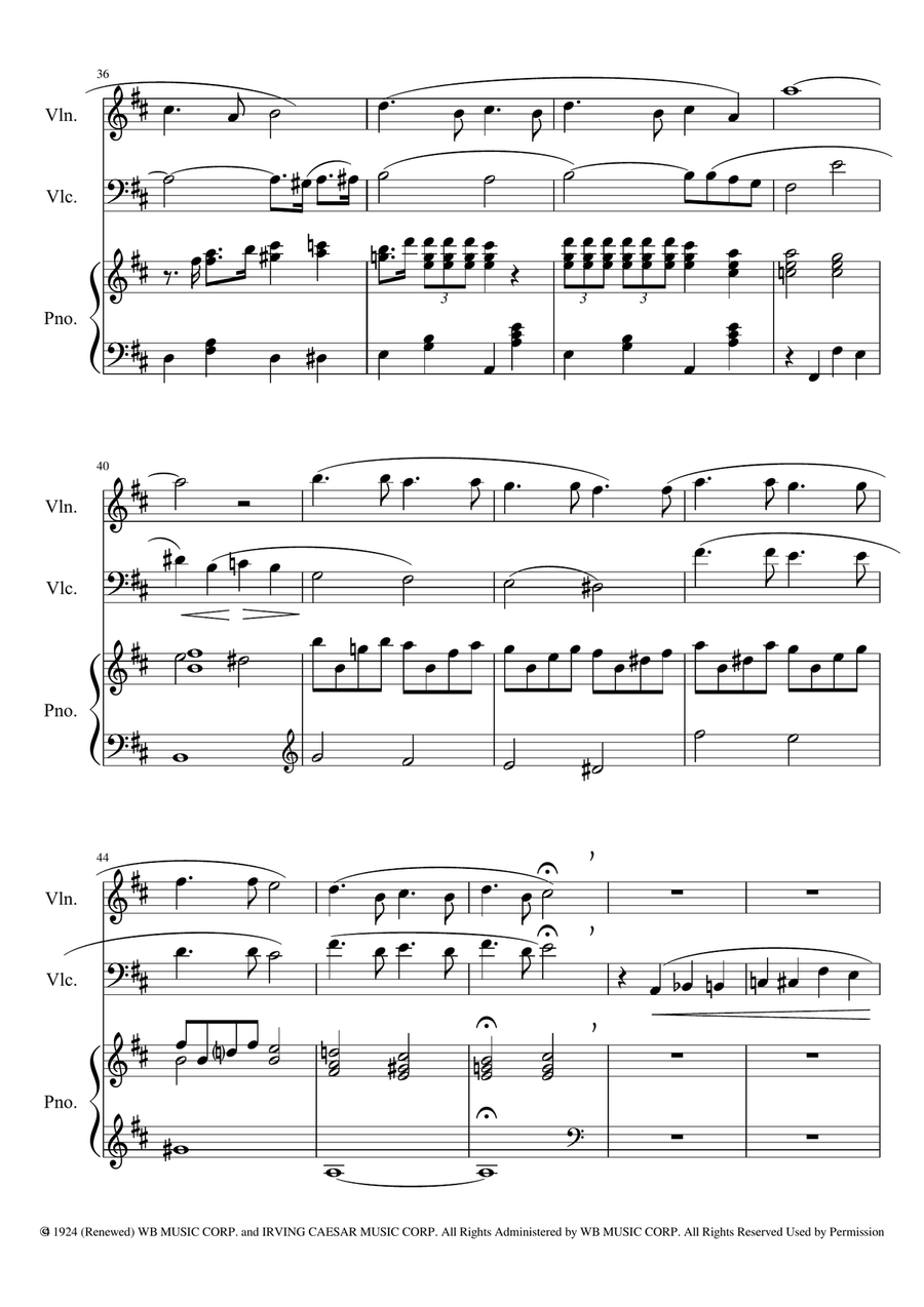 Tea For Two Piano Trio scores gallery preview page 4