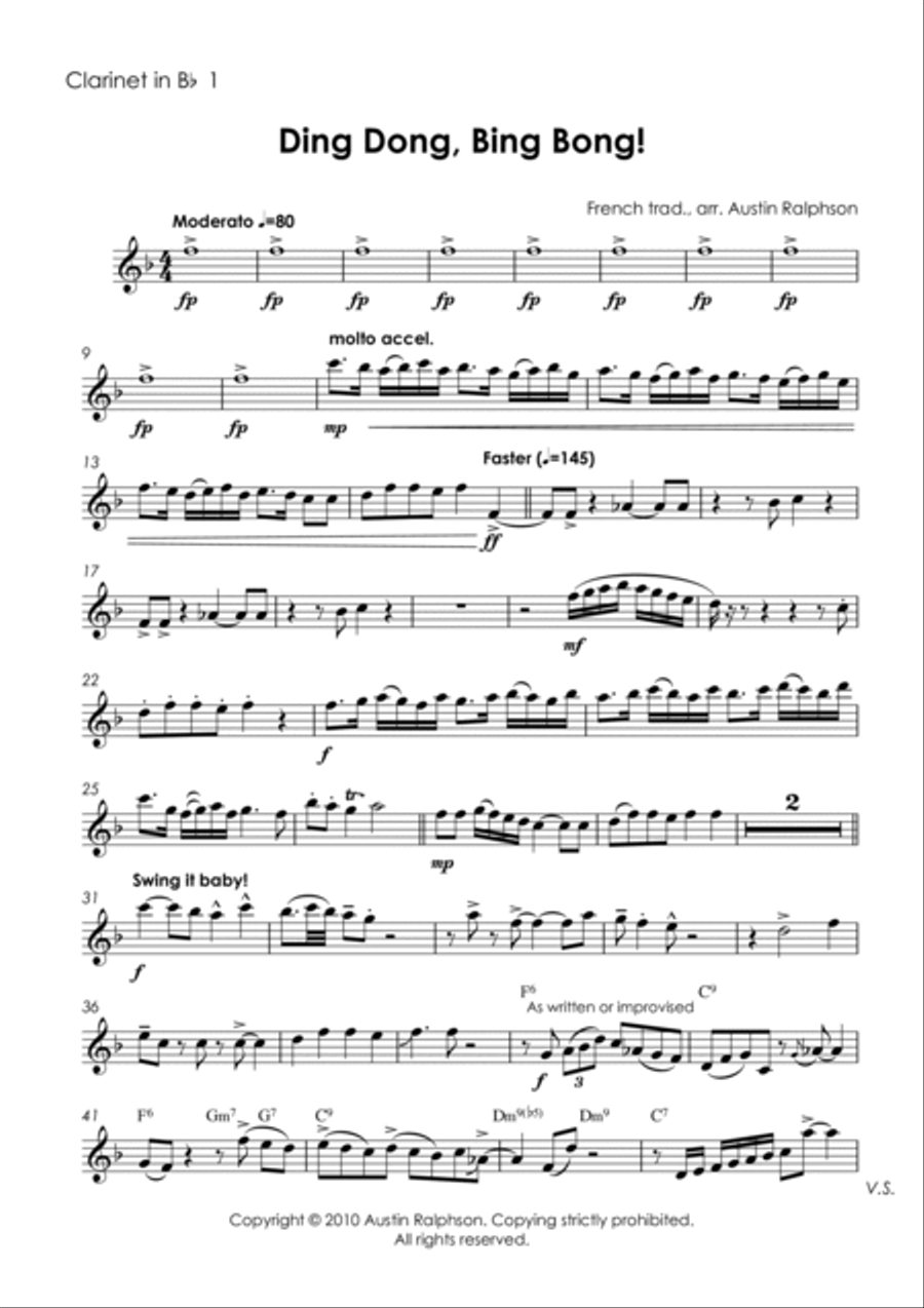 Ding Dong, Bing Bong! - clarinet quintet Clarinet Quintet scores gallery preview page 3