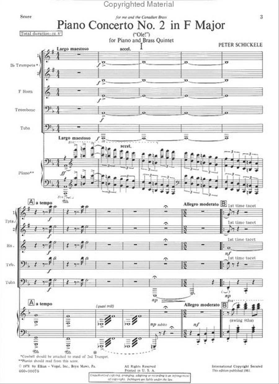 Piano Concerto No. 2 In F Major Chamber Music scores gallery preview page 2