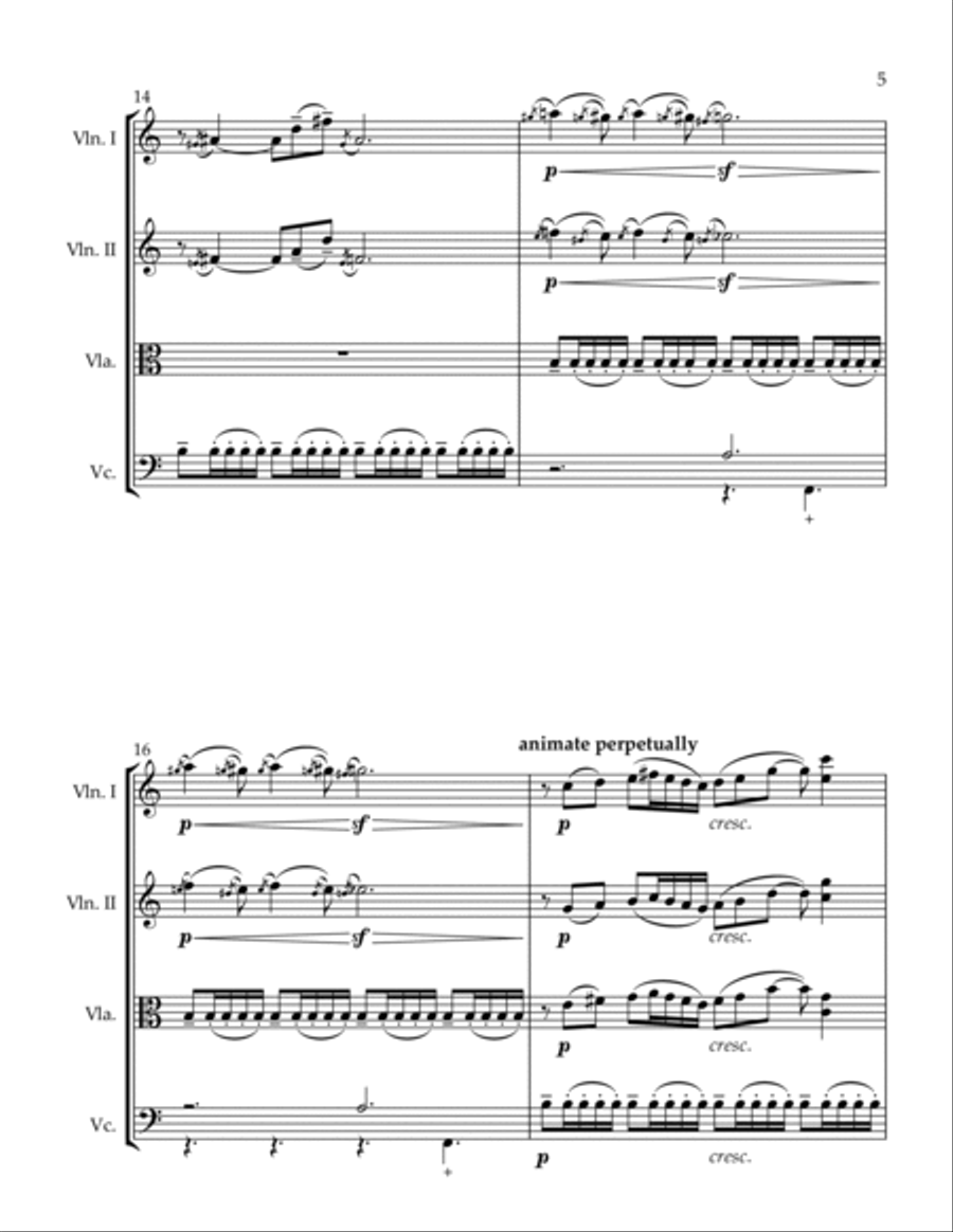 That the Night Be Propitious String Quartet scores gallery preview page 5
