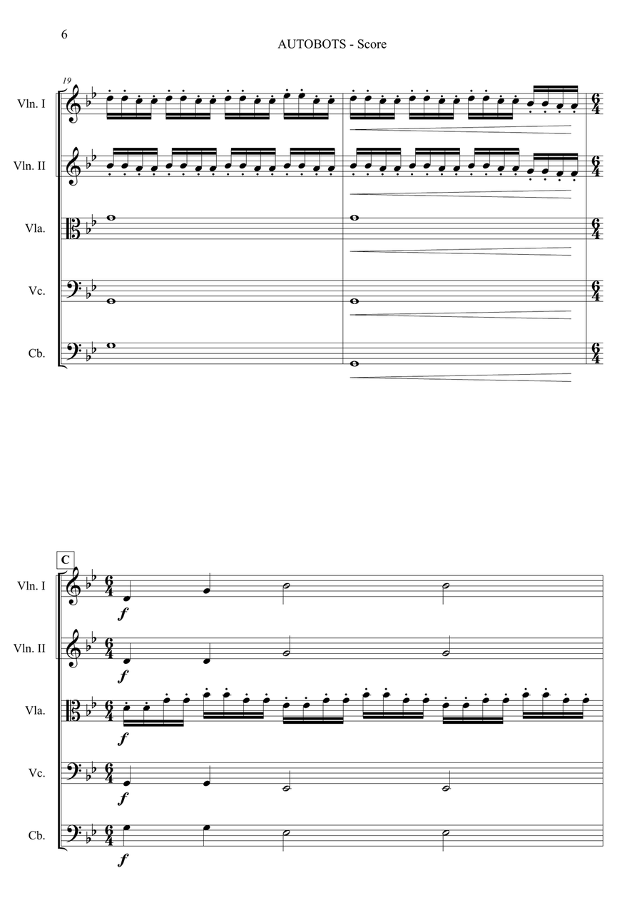 Autobots String Orchestra scores gallery preview page 6