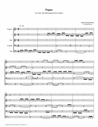 Fugue 01 from Well-Tempered Clavier, Book 2 (Brass Quintet)