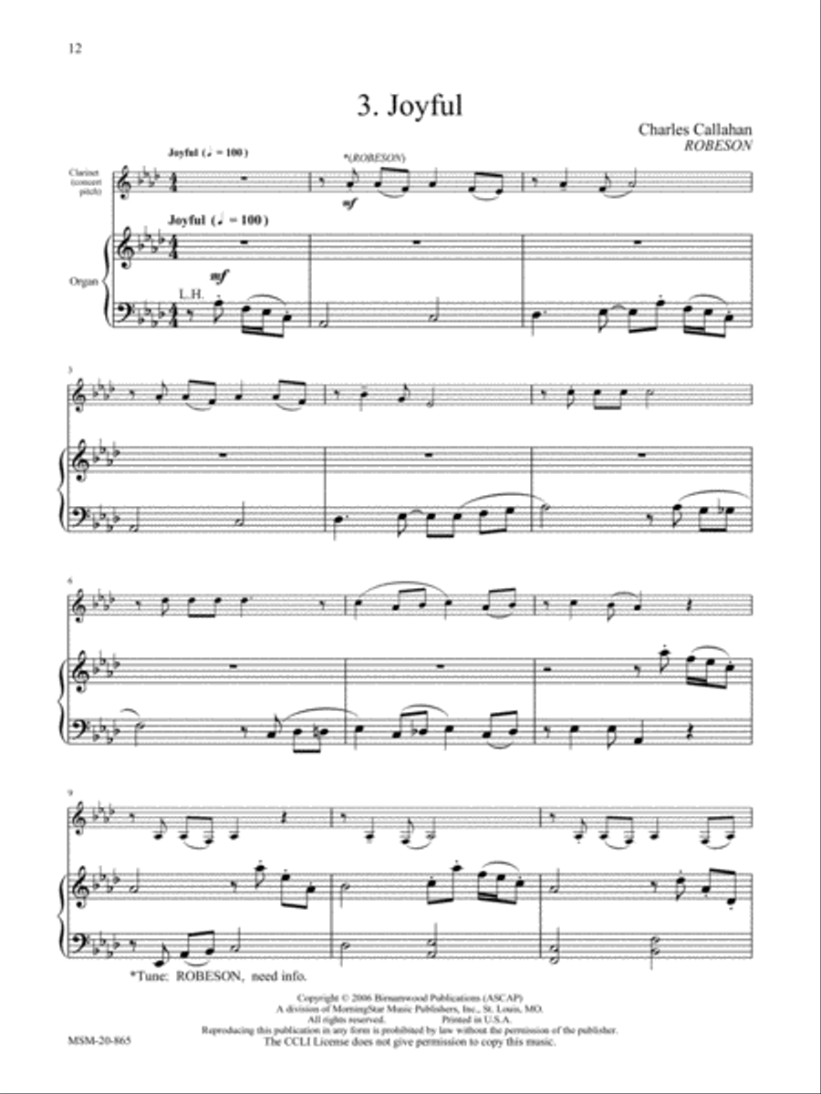 An American Sonata for Solo Instrument and Organ Organ scores gallery preview page 6