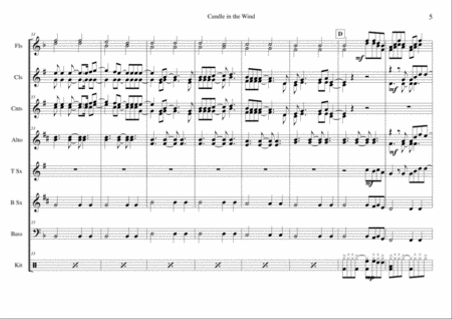 Candle In The Wind Large Ensemble scores gallery preview page 5