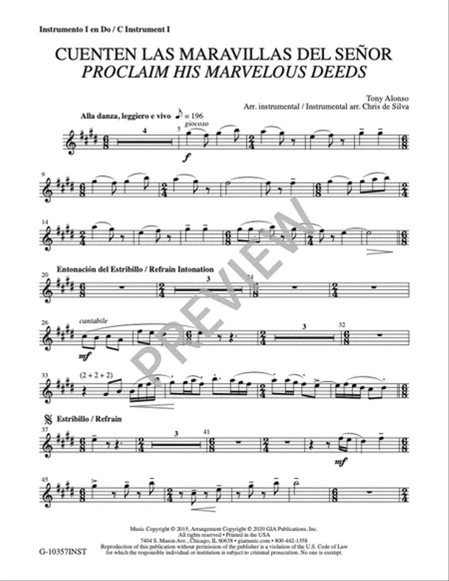 Cuenten las Maravillas del Señor / Proclaim His Marvelous Deeds - Full Score and Parts Cello scores gallery preview page 18