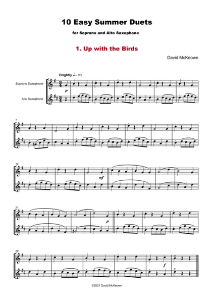 10 Easy Summer Duets for Soprano and Alto Saxophone