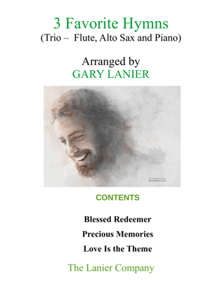 Book cover for 3 FAVORITE HYMNS (Trio - Flute, Alto Sax & Piano with Score/Parts)