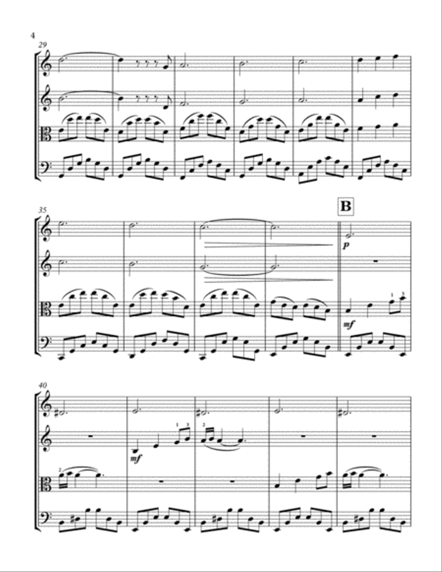 Can't Help Falling In Love String Quartet scores gallery preview page 4