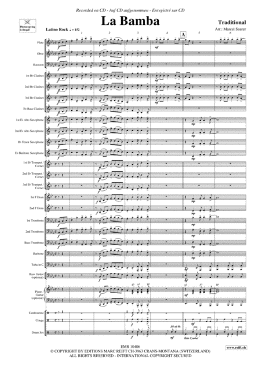 La Bamba Concert Band scores gallery preview page 4