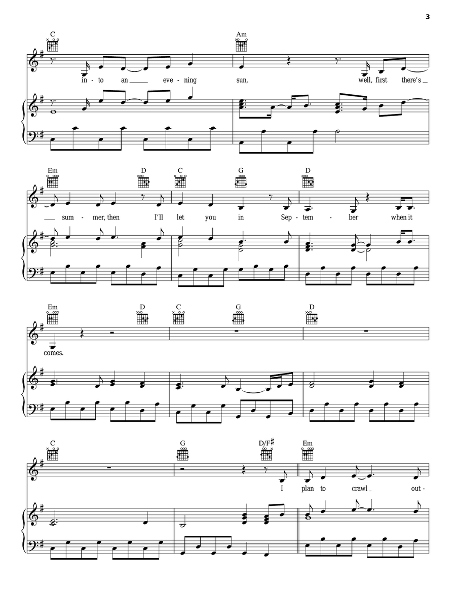 September When It Comes September When It Comes Piano, Vocal, Guitar scores gallery preview page 3
