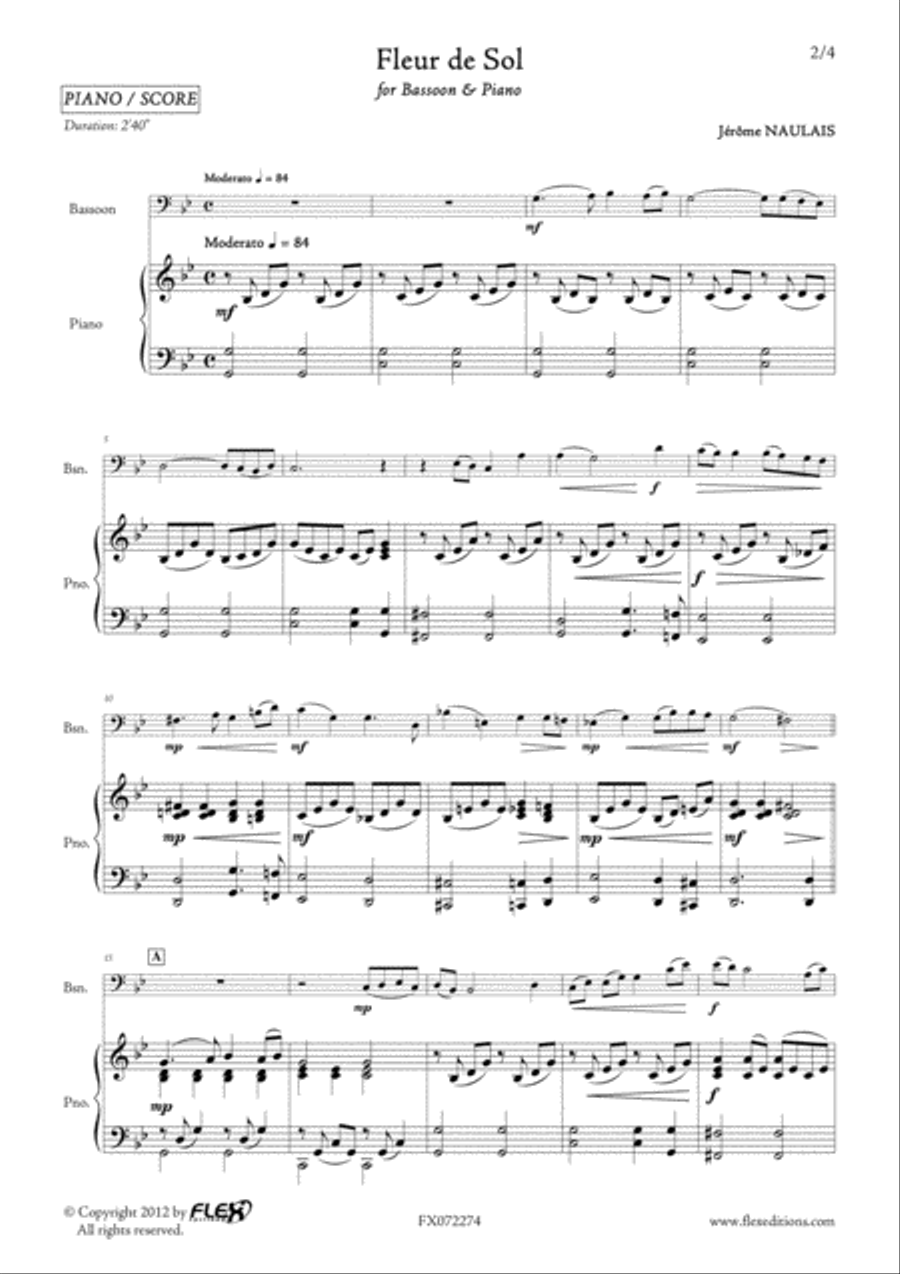 Fleur de Sol Bassoon Solo scores gallery preview page 2