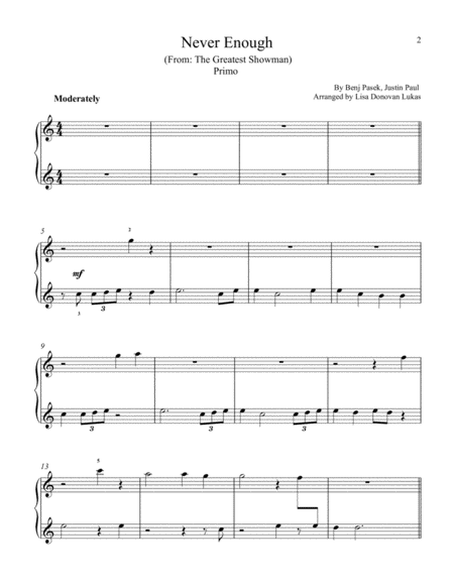 Never Enough (from The Greatest Showman) - for Elementary Piano with Teacher Duet image number null