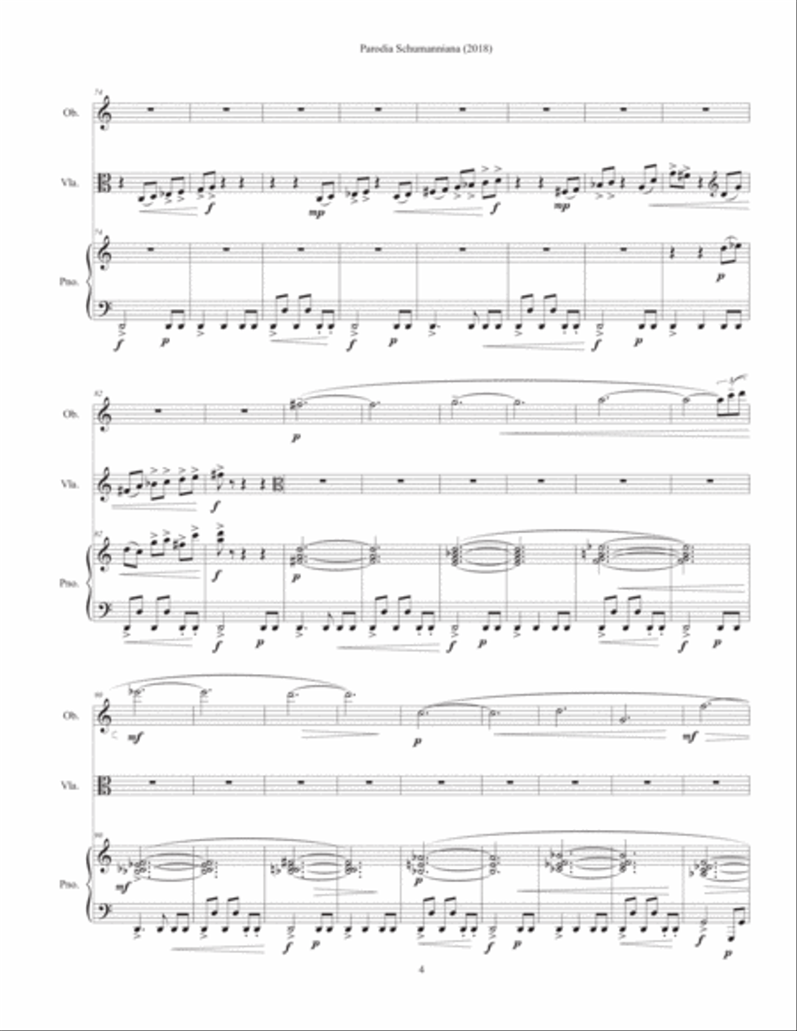 Parodia Schumanniana (2018) for oboe, viola and piano Oboe scores gallery preview page 6