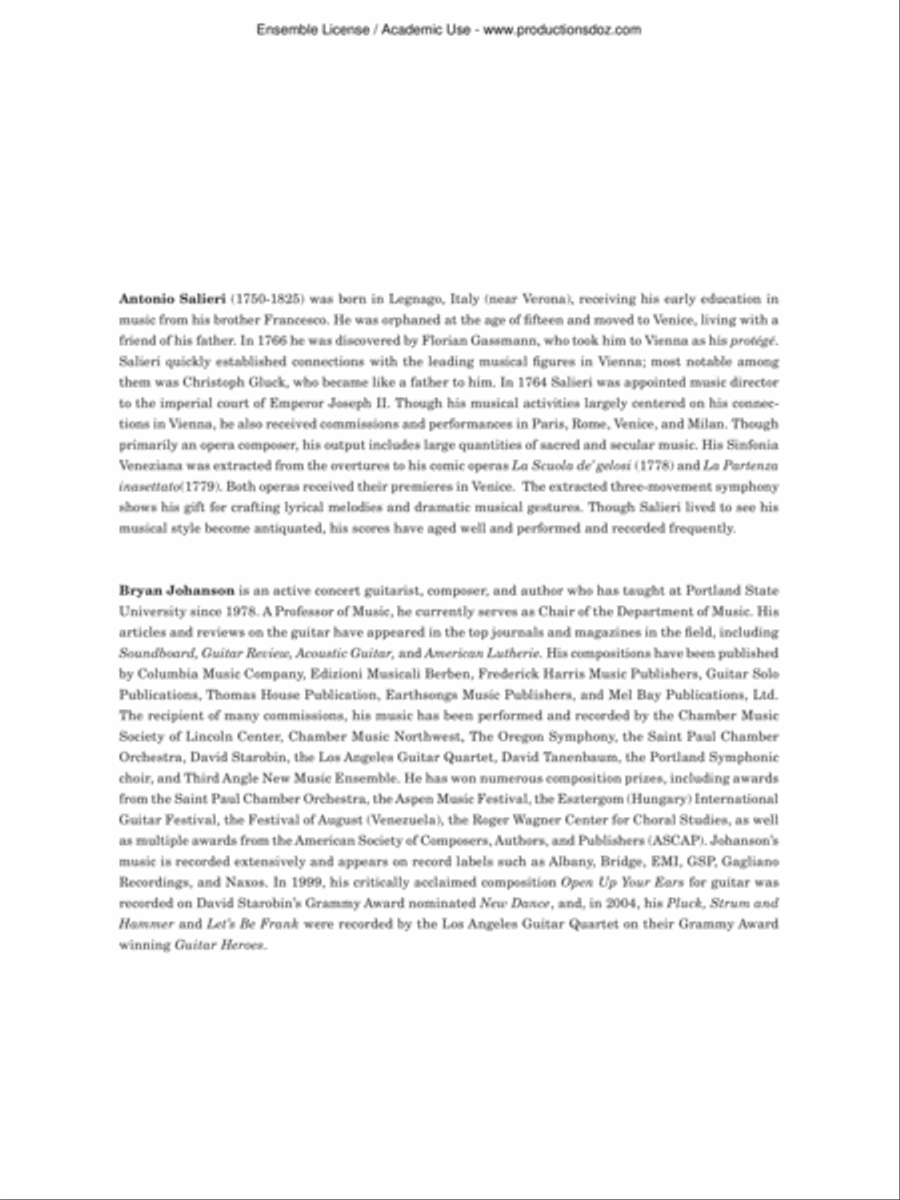 Sinfonia Veneziana Guitar Ensemble scores gallery preview page 2