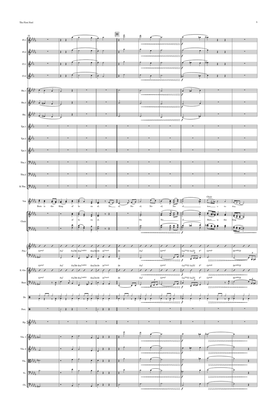 The First Noel (ala Josh Groban) Vocal Duet with Choir and Pops Orchestra Key of Db to Bb Choir scores gallery preview page 5