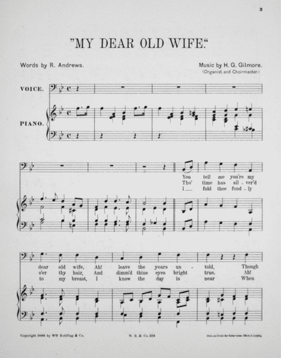 My Dear Old Wife. Song