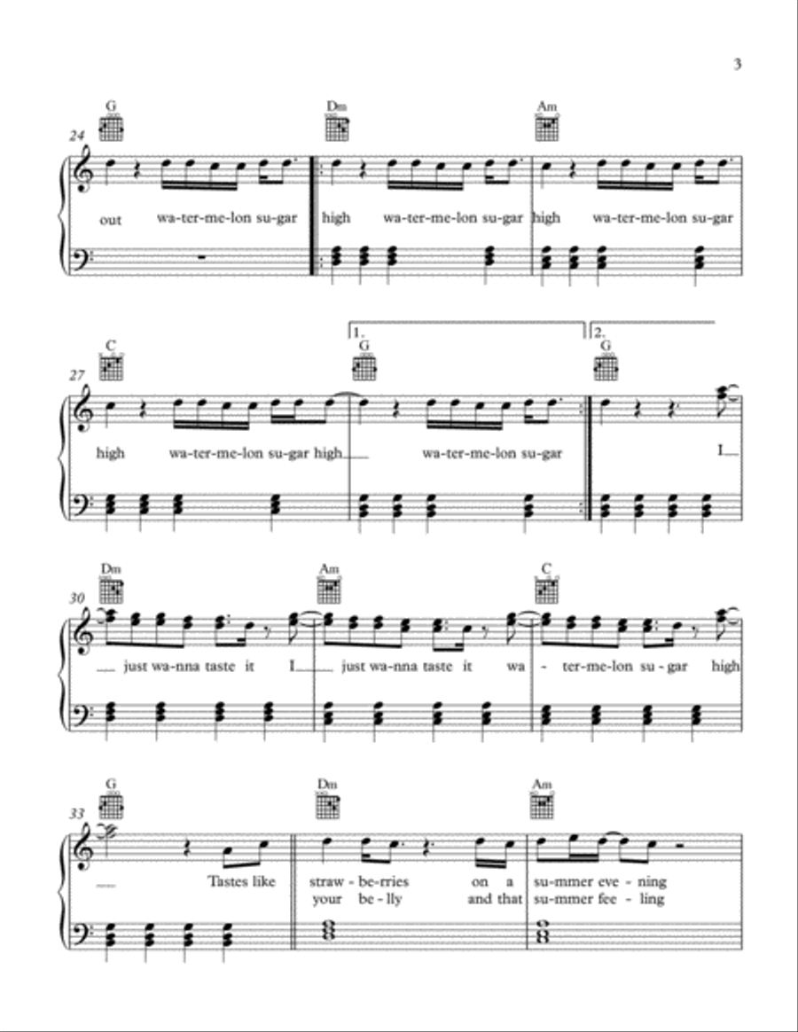 Watermelon Sugar Voice scores gallery preview page 3