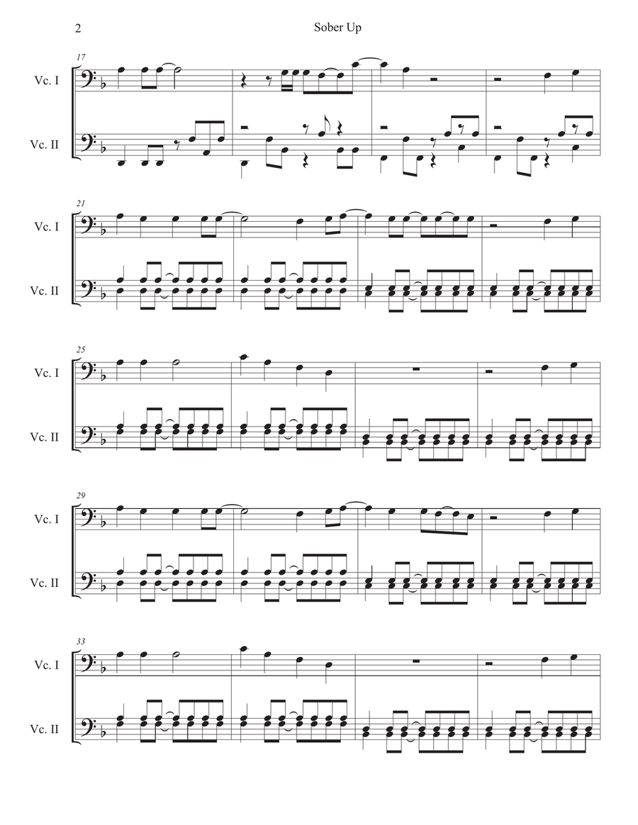 Sober Up String Duet scores gallery preview page 2