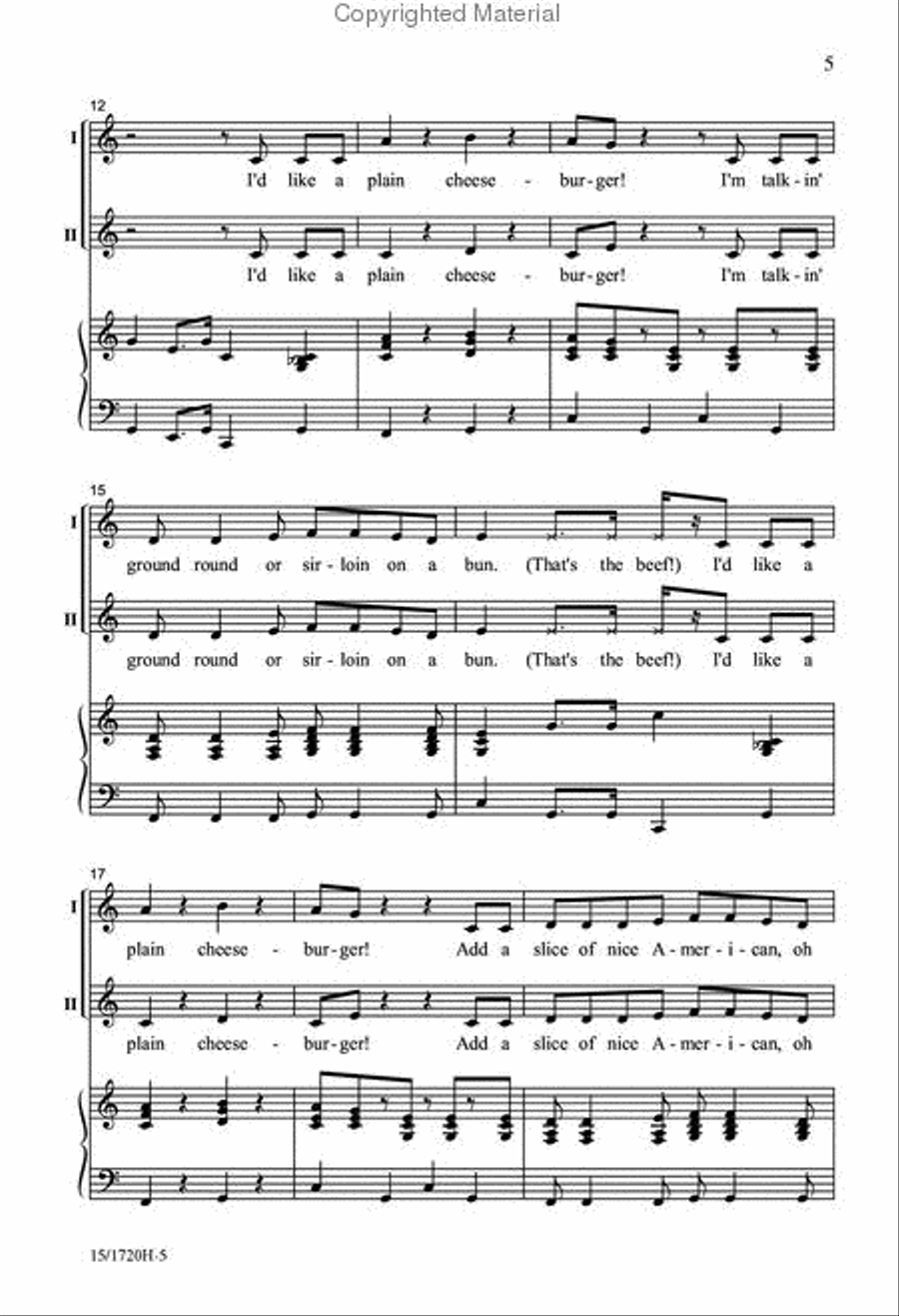 Plain Cheeseburger 2-Part scores gallery preview page 4